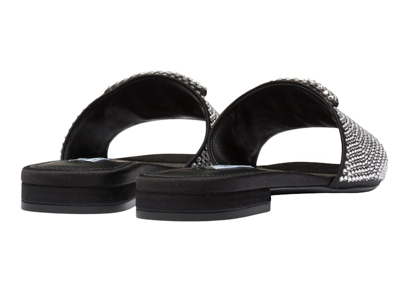 Black 2024 satin slides