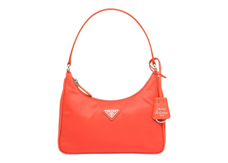 Prada 2005 Mini Sac Orange in Re Nylon with Silver tone US