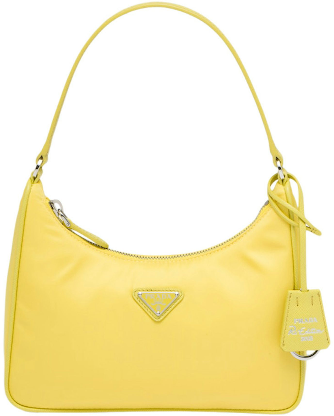Prada 2005 Shoulder Bag Yellow in Re-Nylon with Silver-tone - US