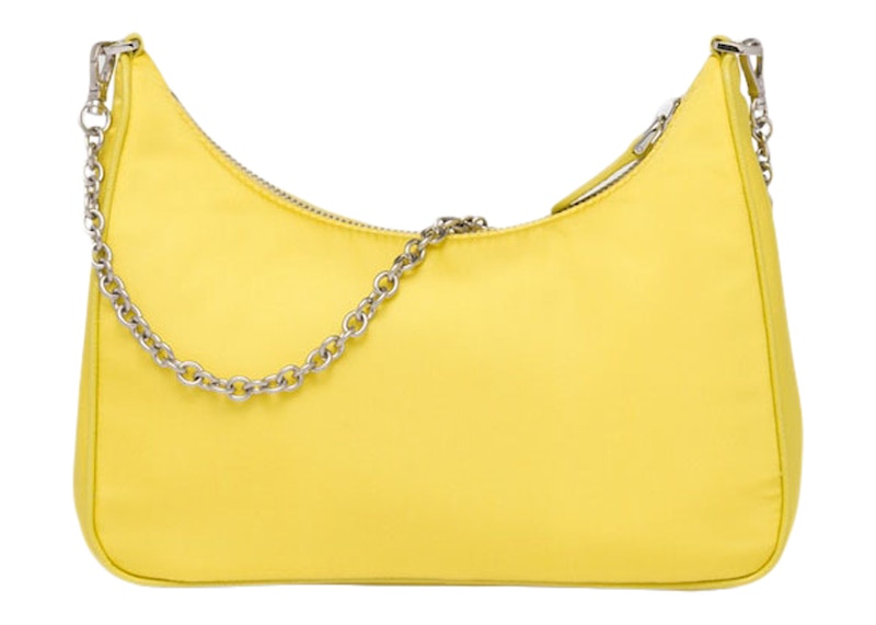 Prada 2005 Shoulder Bag Yellow in Re Nylon with Silver tone JP