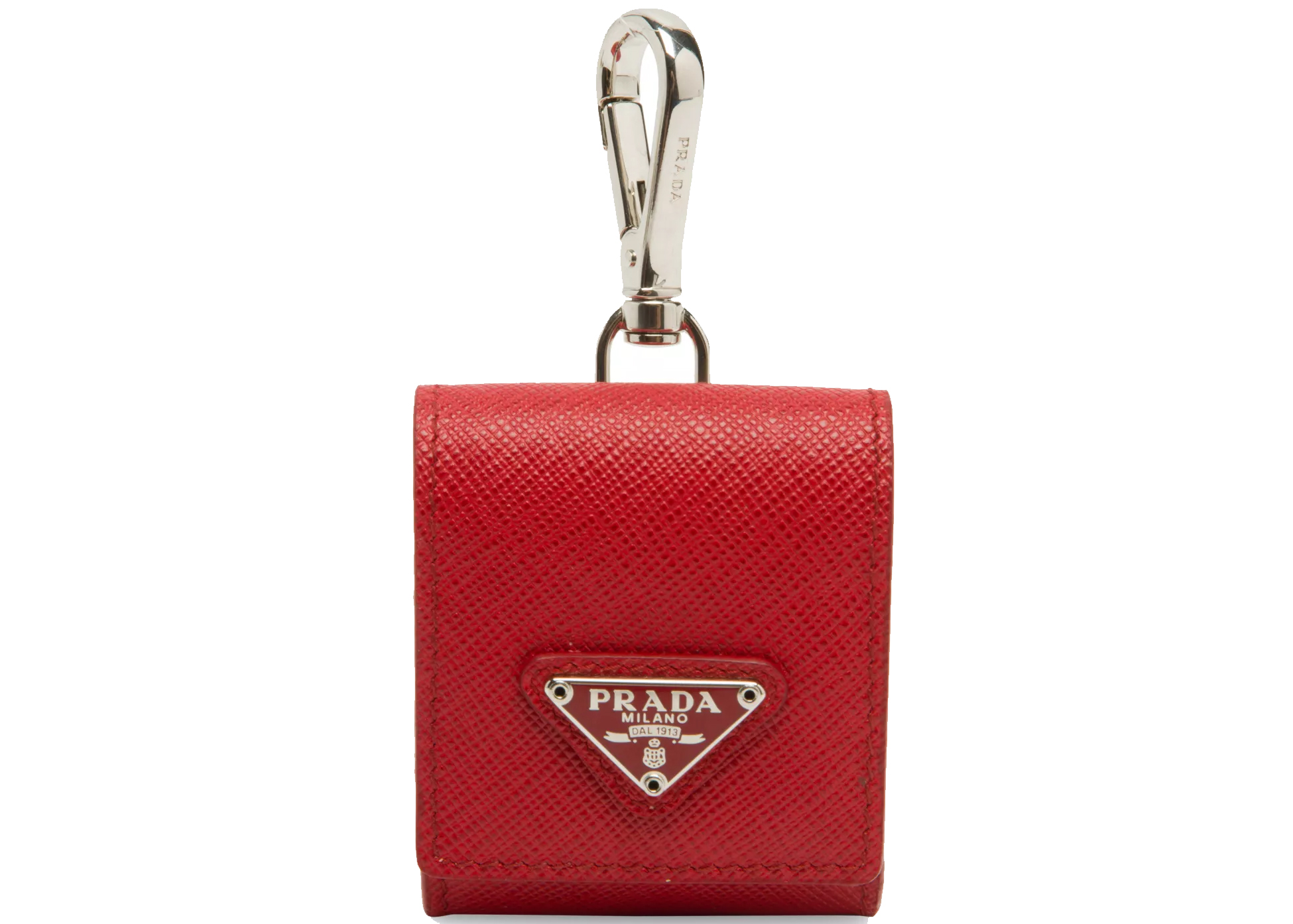 Prada AirPods Case Leather Red in Leather with Silver-tone - US