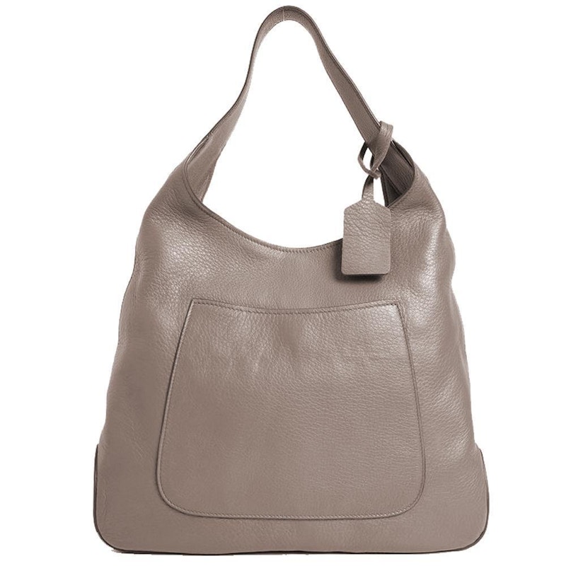 Prada Argilla Hobo Bag Large Gray in Leather with Silver tone JP