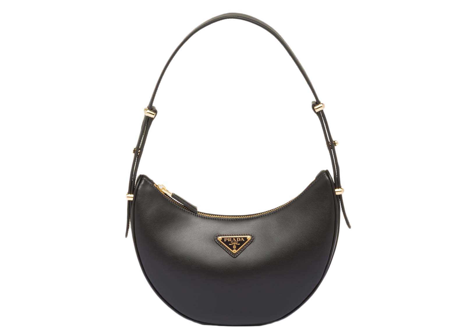 Prada Womens Tessuto Nylon Saffiano Leather Black Handbag 1BB013: Handbags:  Amazon.com