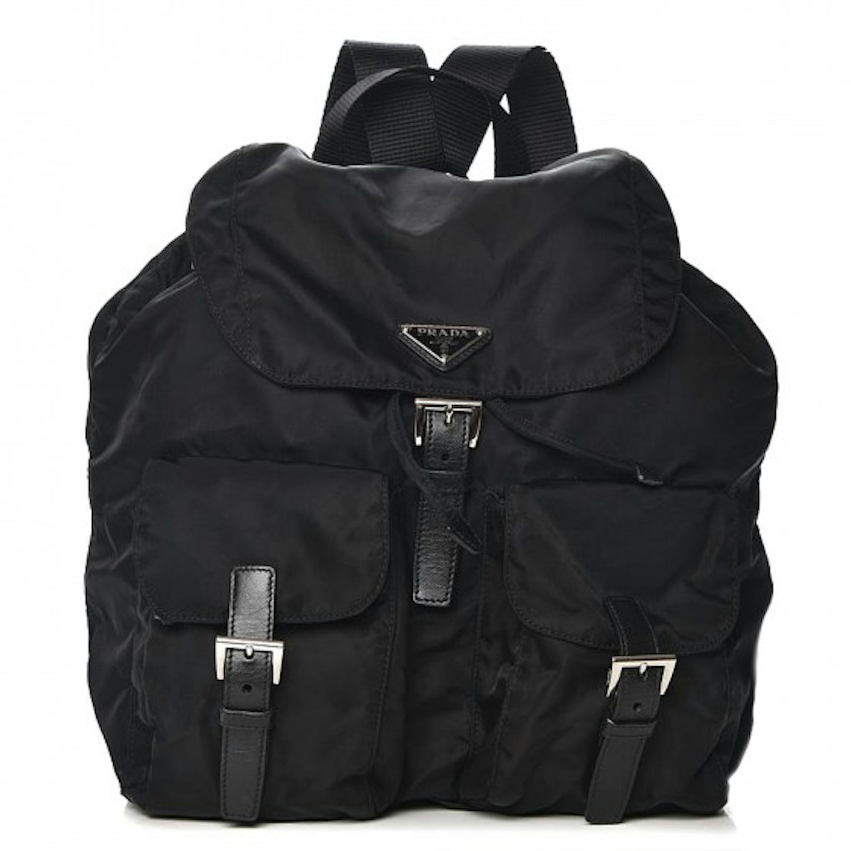 Prada Sling Backpack Tessuto Saffiano Black in Tessuto Nylon/Saffiano  Leather with Silver-tone - US