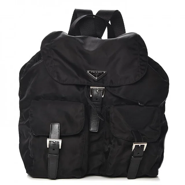 Prada Vela Backpack Nero Black in Nylon with Silver-Tone - US