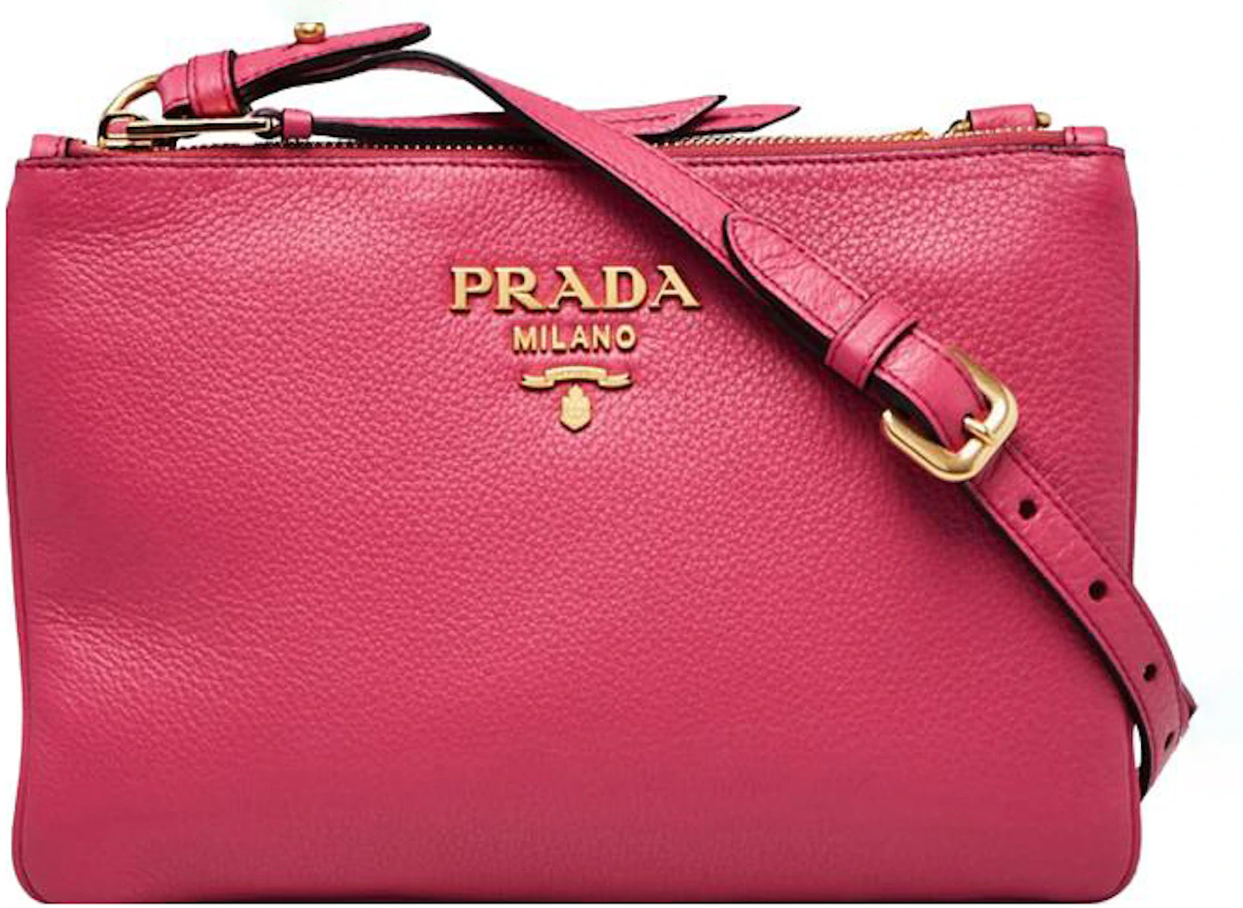 Prada Pink Leather Bandoliera Crossbody Bag
