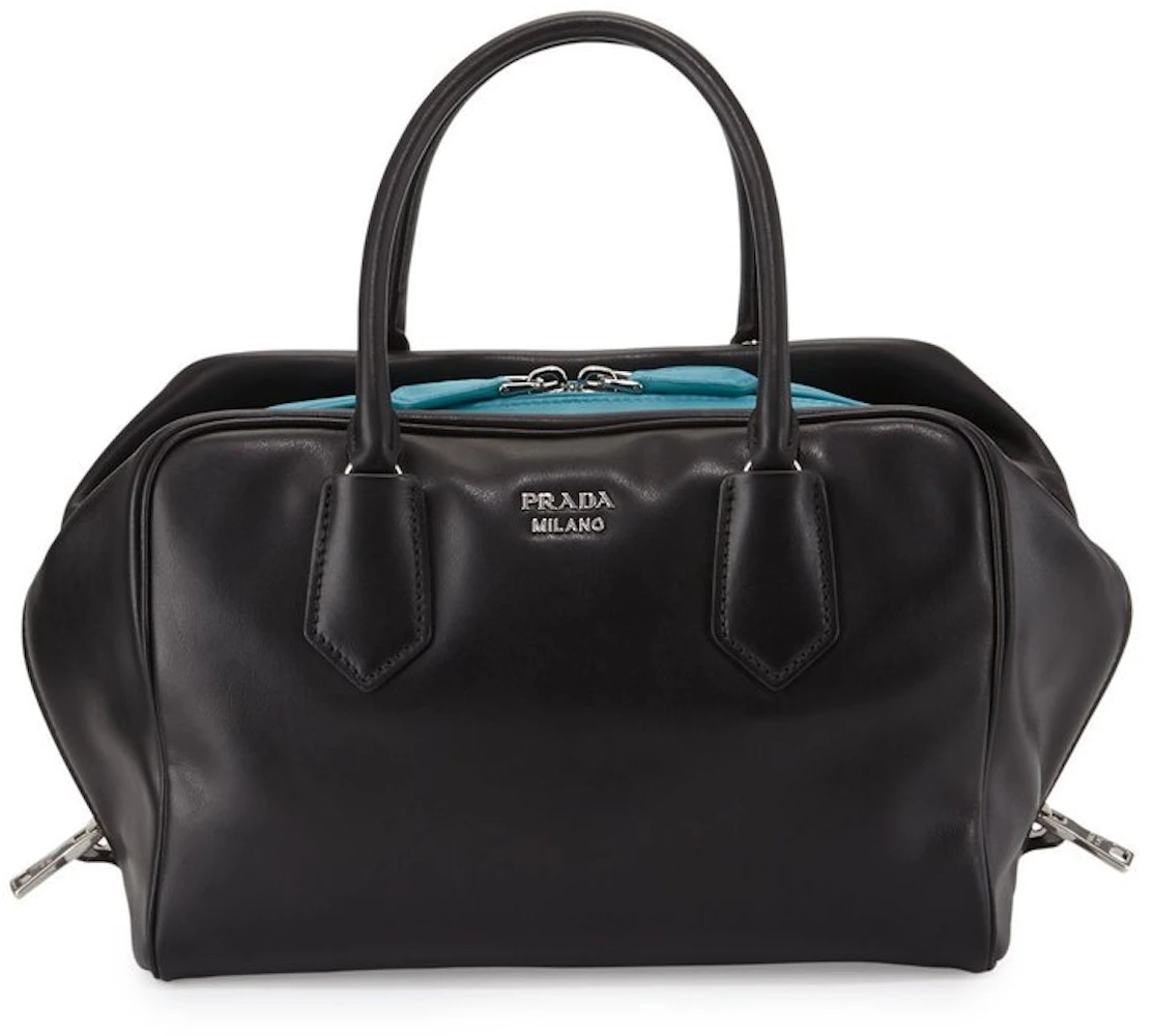 100% Genuine Original Prada Bauletto New Look Tote in Black Handbag