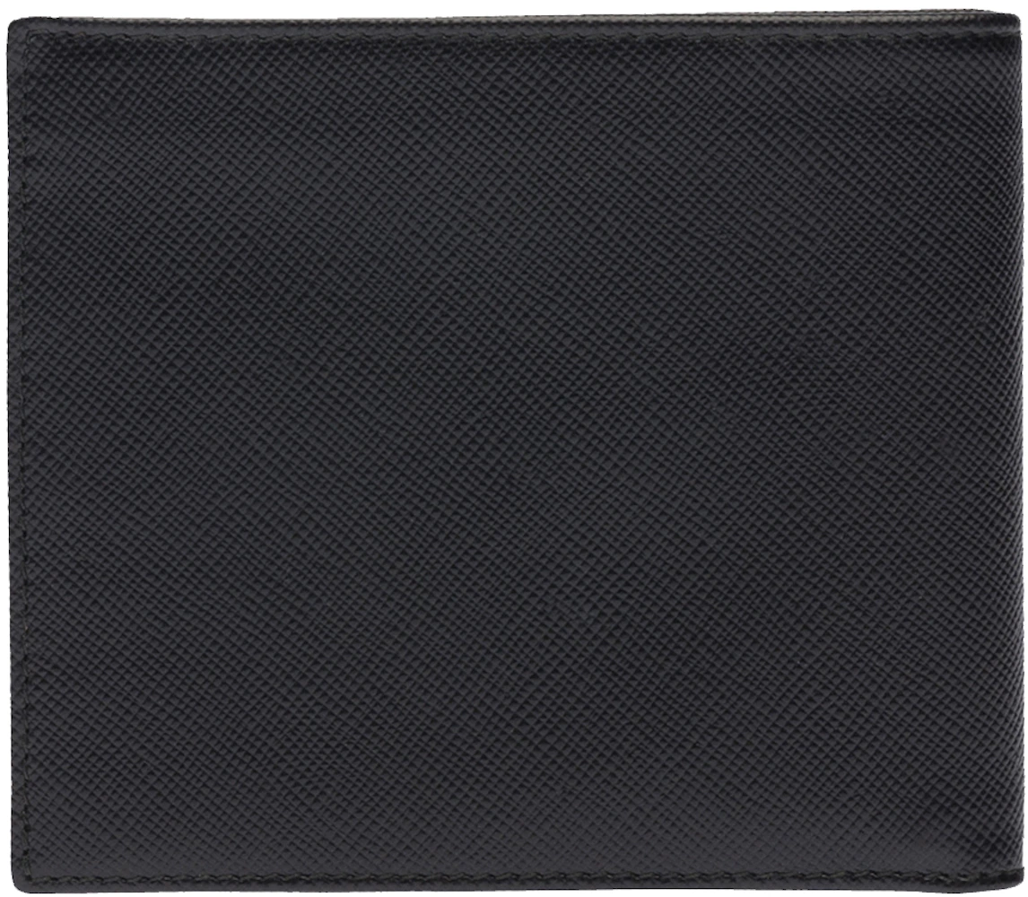 Prada Bi-Fold Wallet Saffiano Leather Nero/Baltico in Saffiano Leather ...
