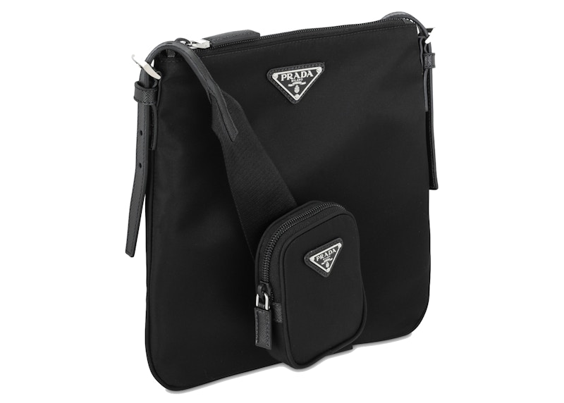 Prada Black Nylon Crossbody Bag Black in Nylon with Silver tone GB