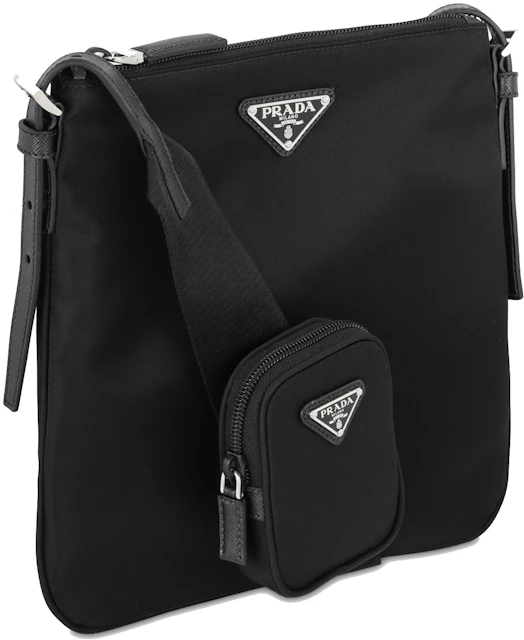 Prada Black Nylon Crossbody Bag Black in Nylon with Silver-tone - US