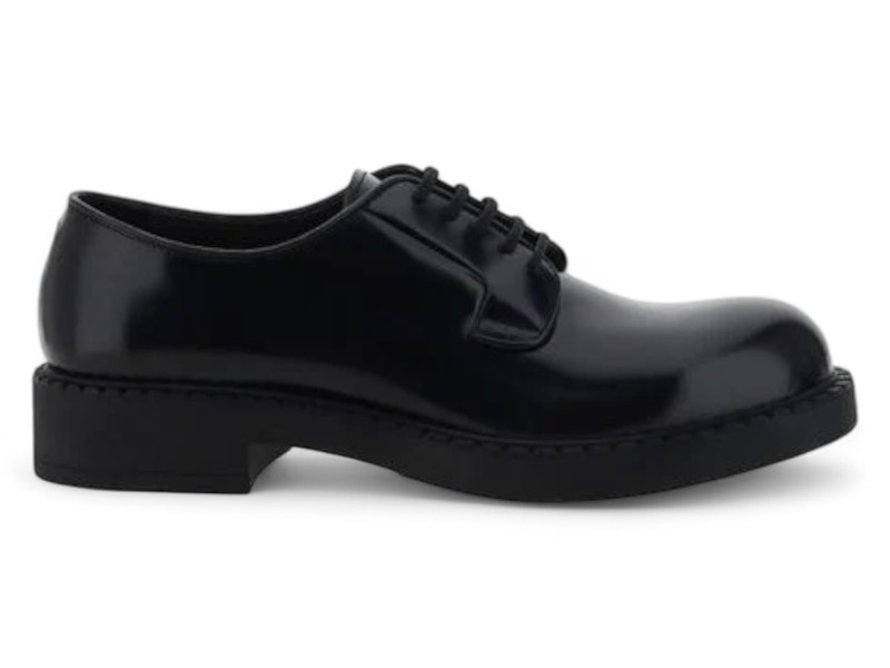 Pre-owned Prada Men's Patent Leather Laceup Sneakers Sneakers In Black