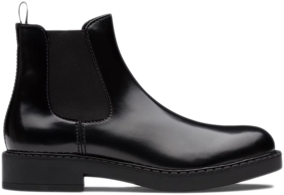 Prada Brushed Calf Leather Chelsea Boot Black Men's - 2TE168-P39-F0002 - GB