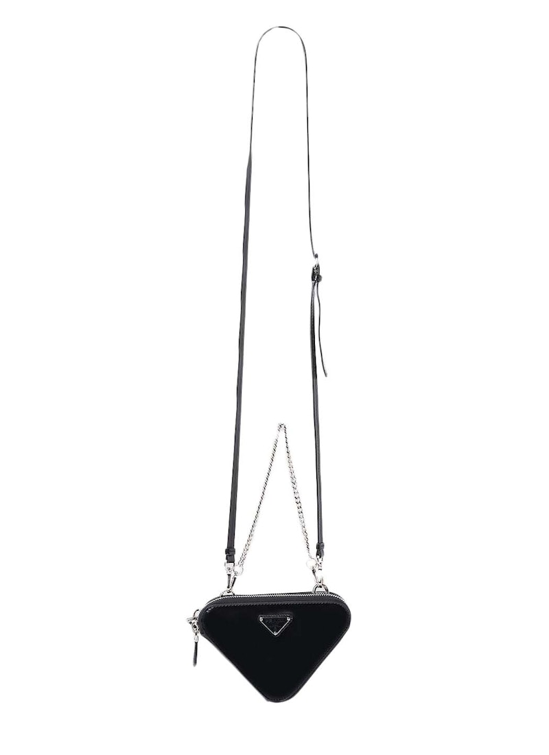Prada Brushed Chain-Linked Wallet Black