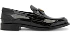 Prada Brushed Leather Loafers Black Patent (Women's)
