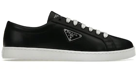 Prada Brushed Sneakers Leather Black Black White