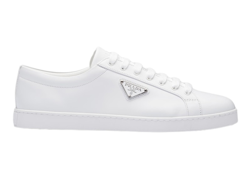 Prada Brushed Sneakers Leather White White Men's