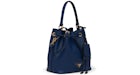 Prada Borsa a Secchiello Pelle Saffiano Oro-tono Blu