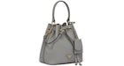 Prada Bucket Bag Saffiano Leather Gold-tone Gray
