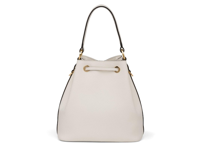 Prada bucket bag discount white