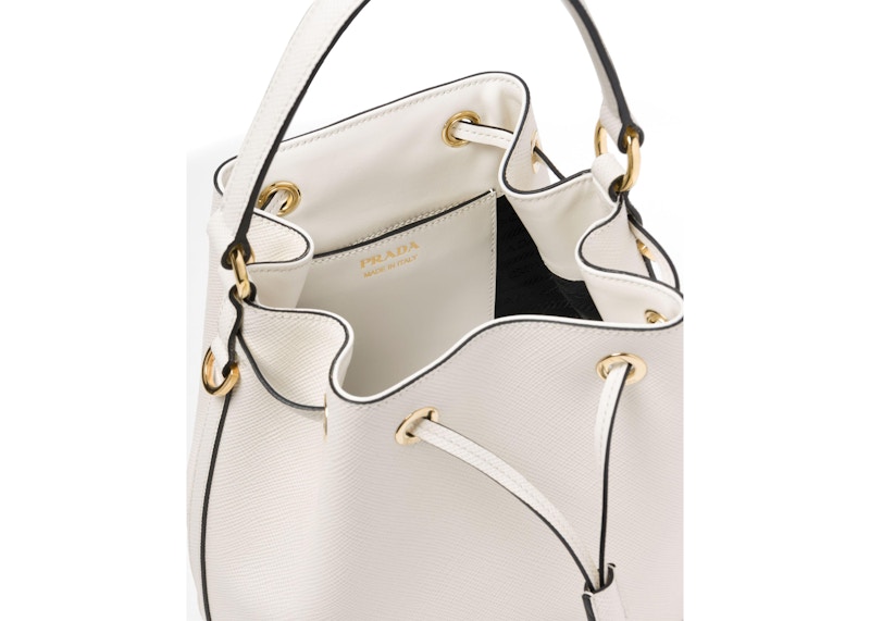 Prada white bucket discount bag