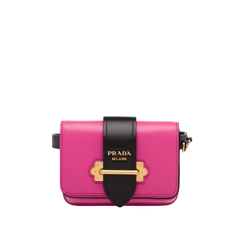 Prada Cahier Belt Bag Pink in Calfskin with Bronze tone JP