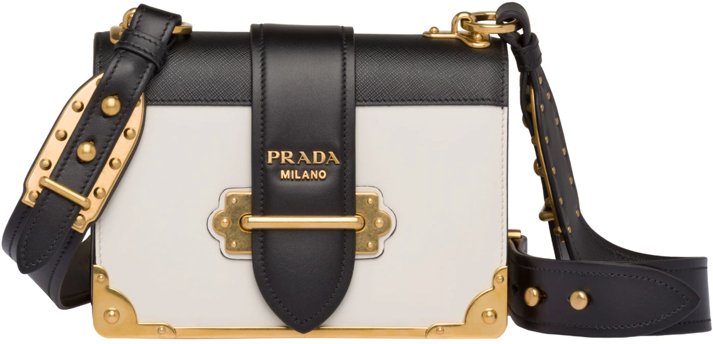 Authentic PRADA Cahier Shoulder Bag WHITE