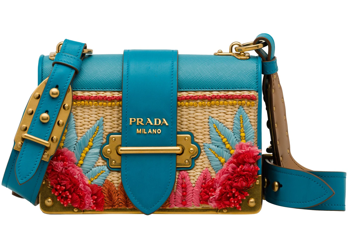 Prada cahier straw bag Clearance