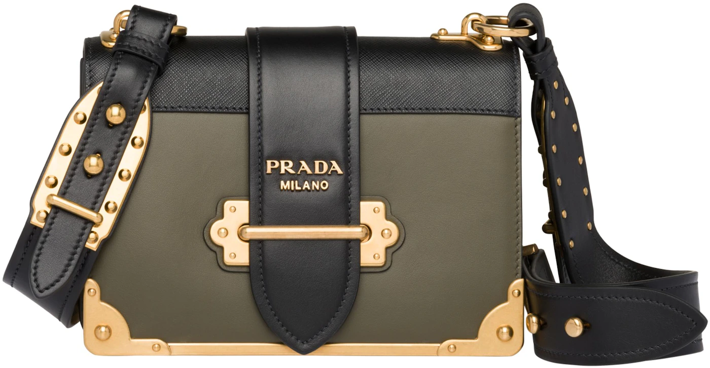 Prada Black/Brown Leather Cahier Shoulder Bag Prada