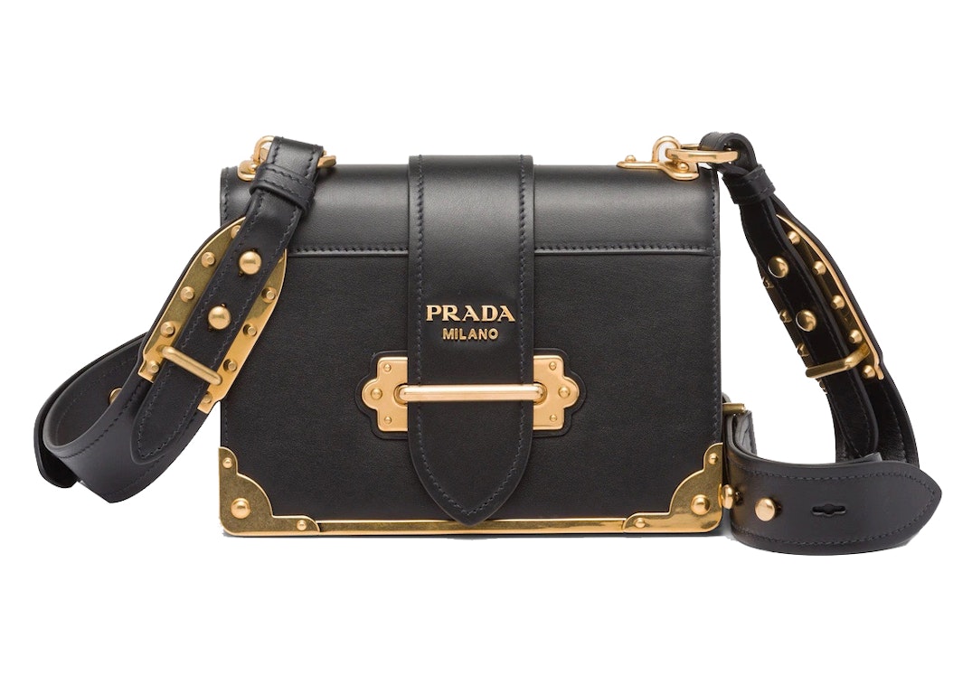 Pre-owned Prada Cahier Leather Bag Black