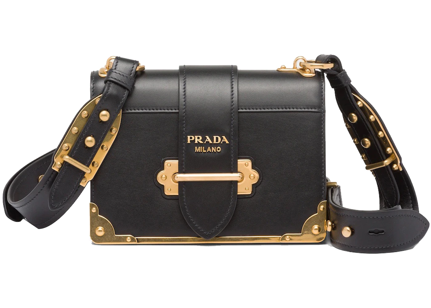 Prada cahier shoulder bag black Clearance