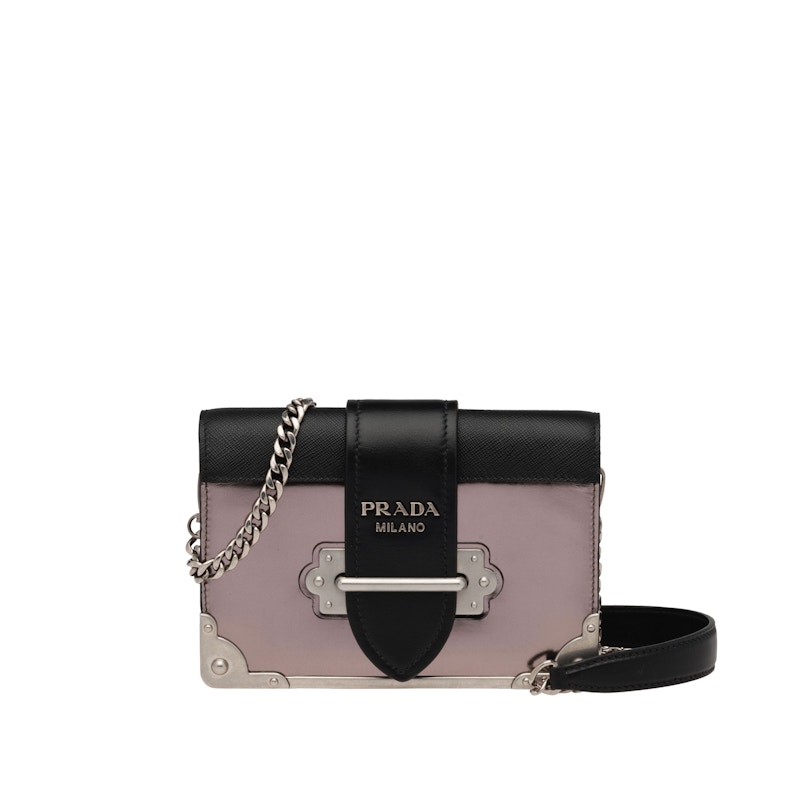 Prada Cahier Metallic Chain Light Pink in Calfskin with Silver