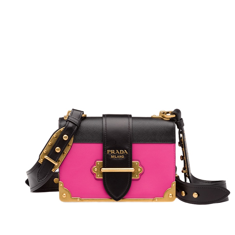 Prada Cahier Pink in Calfskin with Gold tone JP