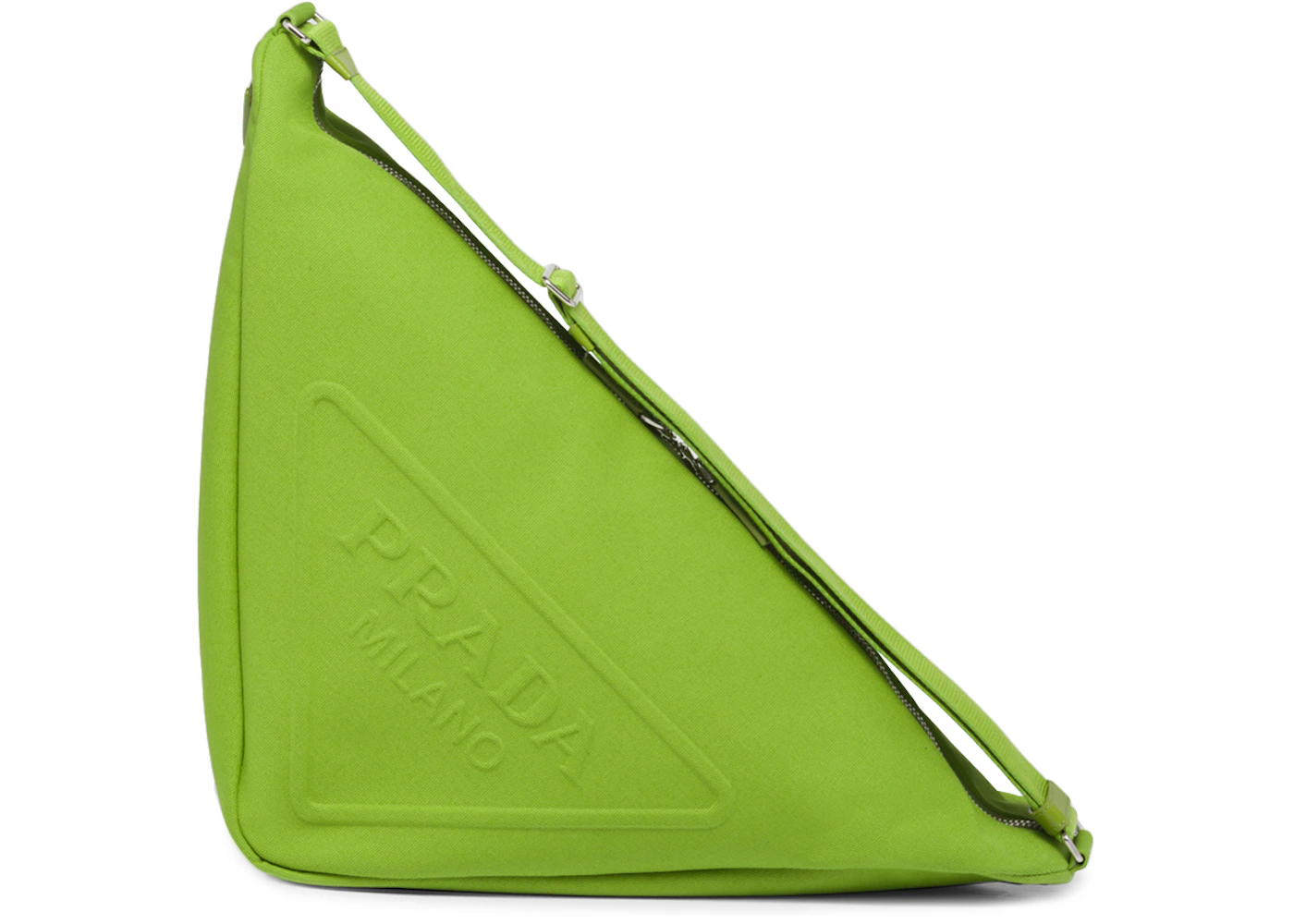 Prada Canvas Triangle Bag Fern Green in Fabric with Silver-tone - US