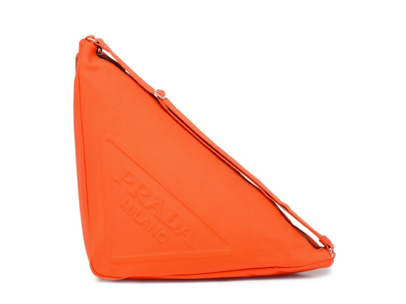 Prada Canvas Triangle Bag Orange in Fabric with Silver-tone - US