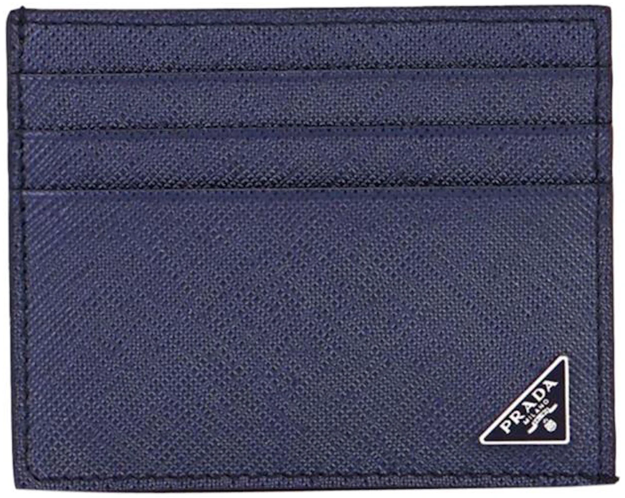 Prada Saffiano Leather Badge Holder - Blue