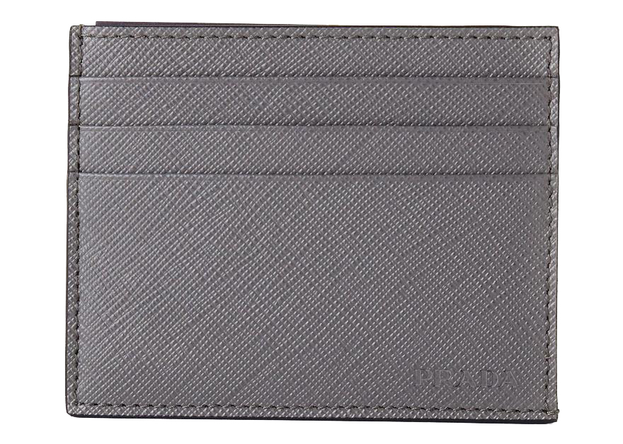 Prada Card Holder Saffiano Leather Argilla in Saffiano Leather
