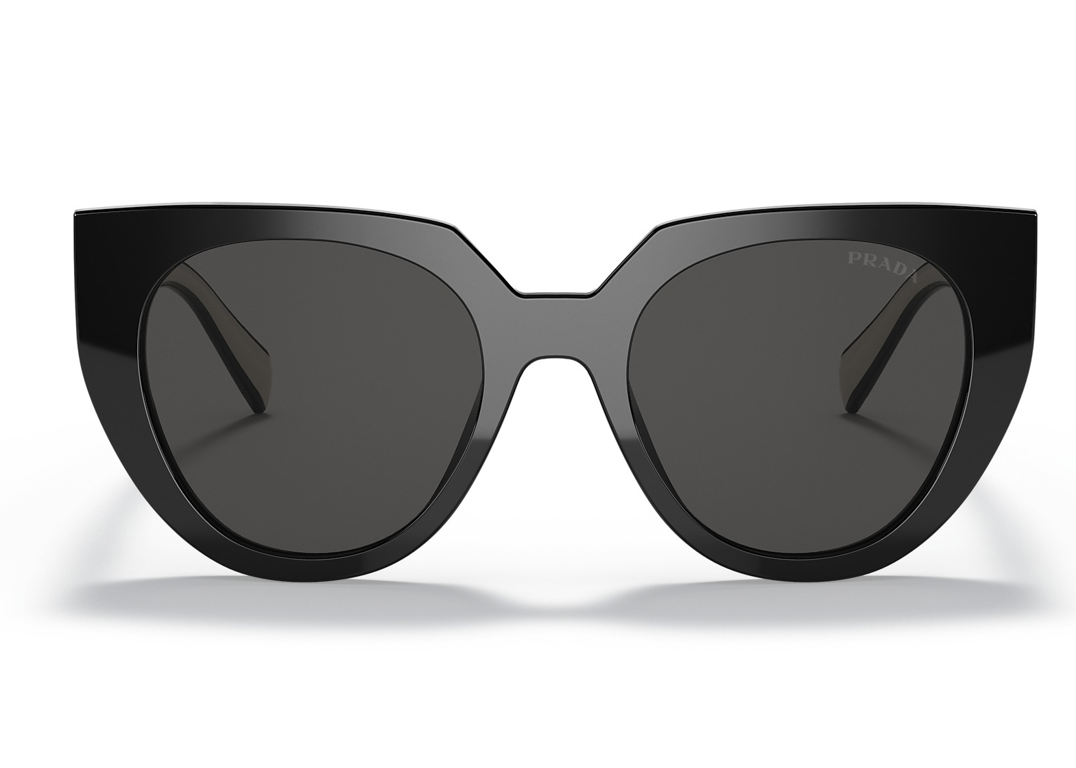 PRADA Round Frame Sunglasses SPR 50T Black 1387429 | FASHIONPHILE