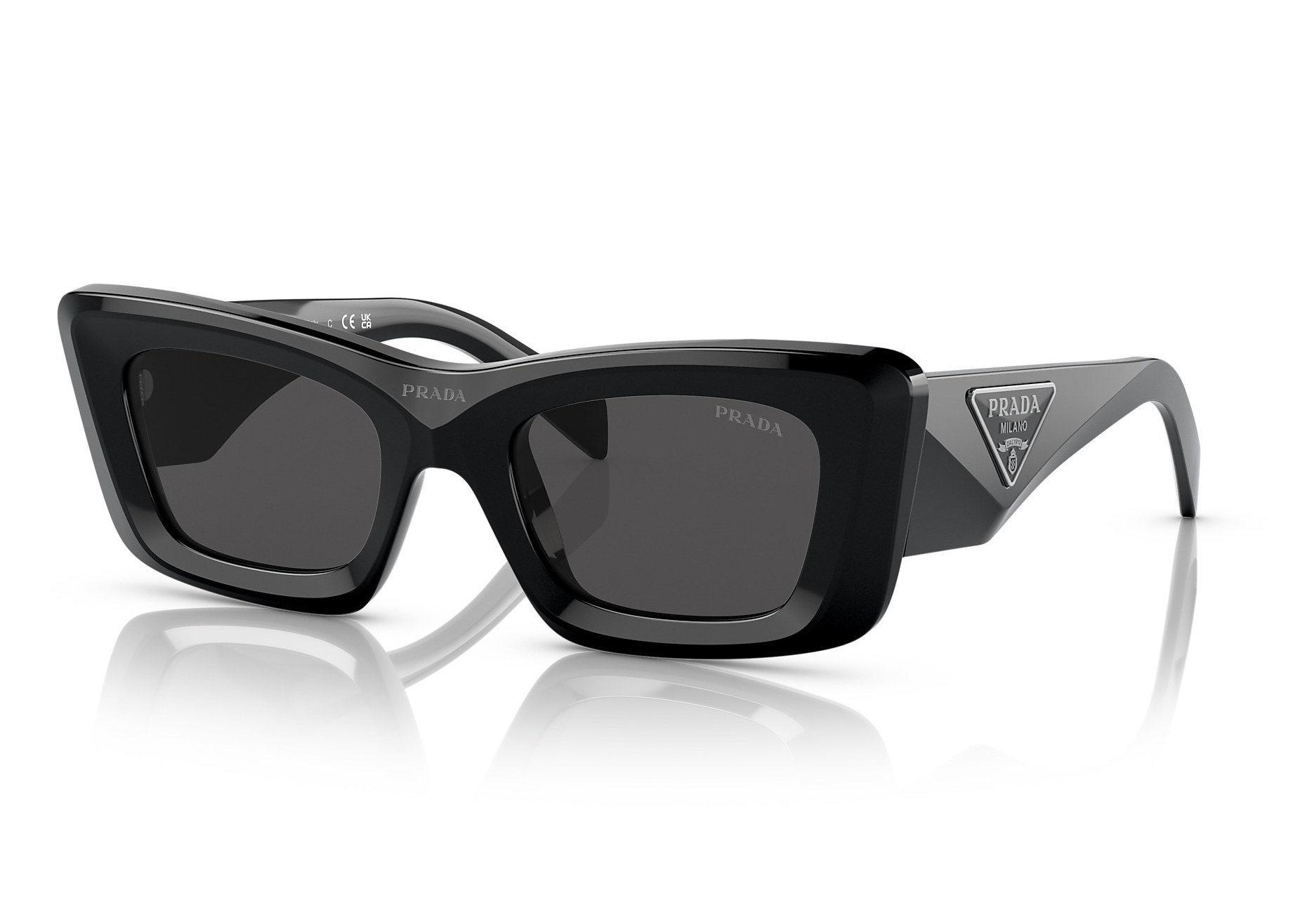Prada Cat Eye Sunglasses Black/Dark Grey (SPR 13Z 1AB-5S0)