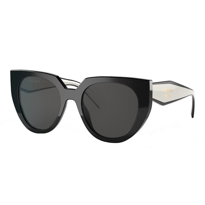Prada Cat-Eye Sunglasses Black/Talc (PR_14WS_09Q5S0_52mm) in