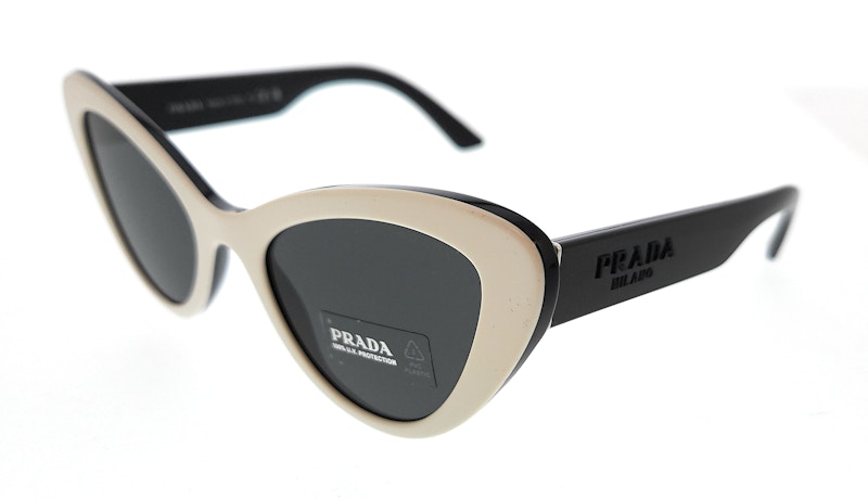 Prada Cat Eye Sunglasses White Black/Black (0PR 13YS 10A5S0