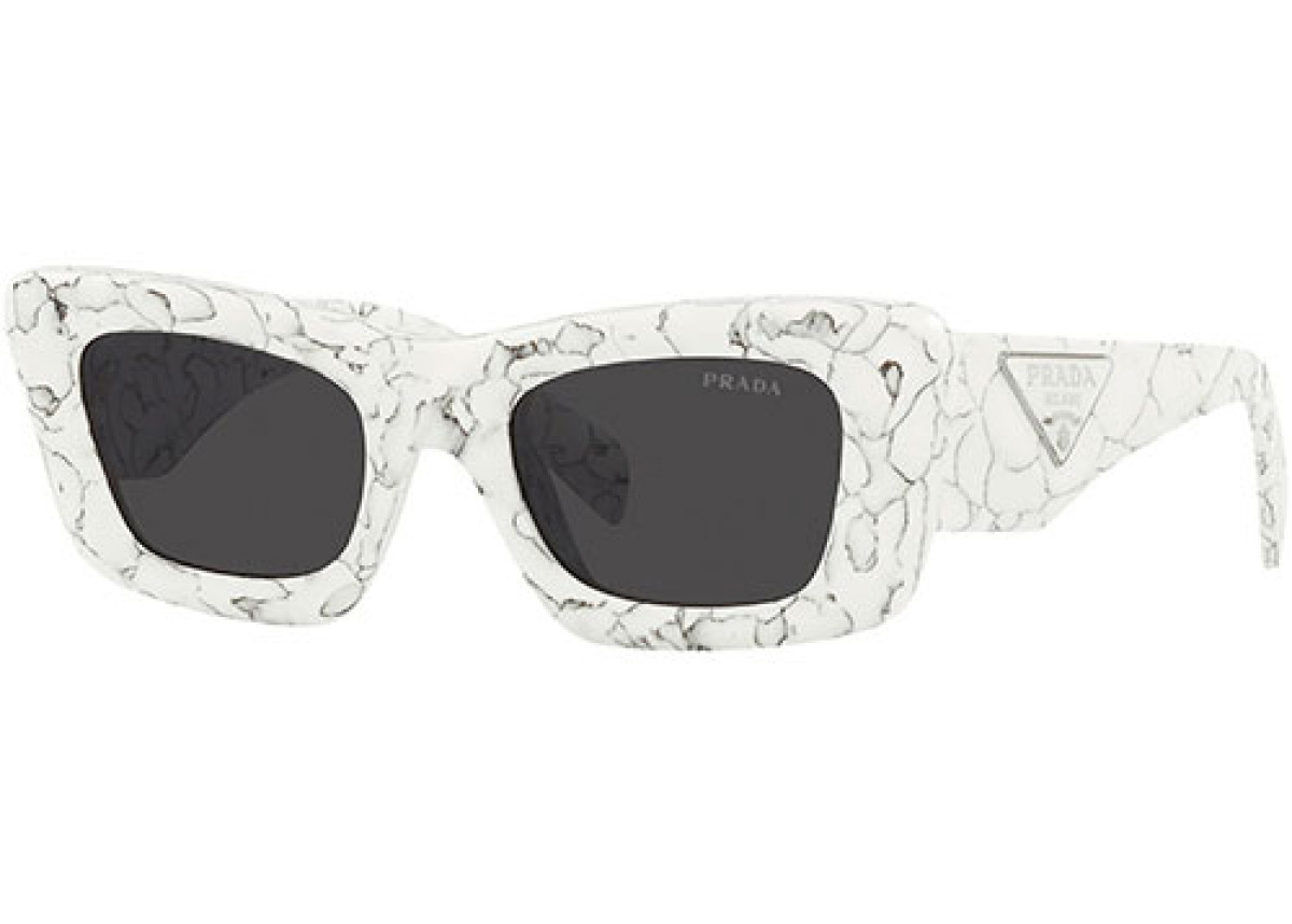 Prada Cat Eye Sunglasses White Marble (PR13ZS-17D5S0-50) in 