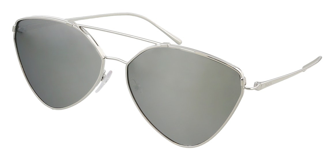 Pre-owned Prada Cateye Sunglasses Silver (0pr 51us 1bc097)