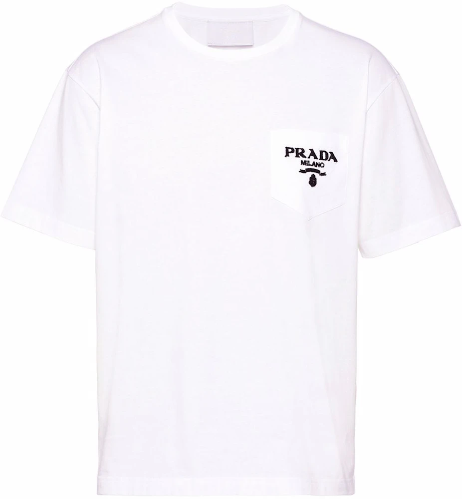 Prada Chenille Logo Patch T-shirt White Men's - SS22 - US