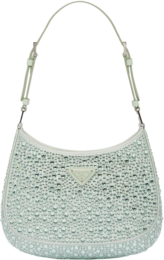 Prada Re-Edition 2005 Crystal-Embellished Satin Bag Silver in Satin/Crystals  with Silver-tone - US