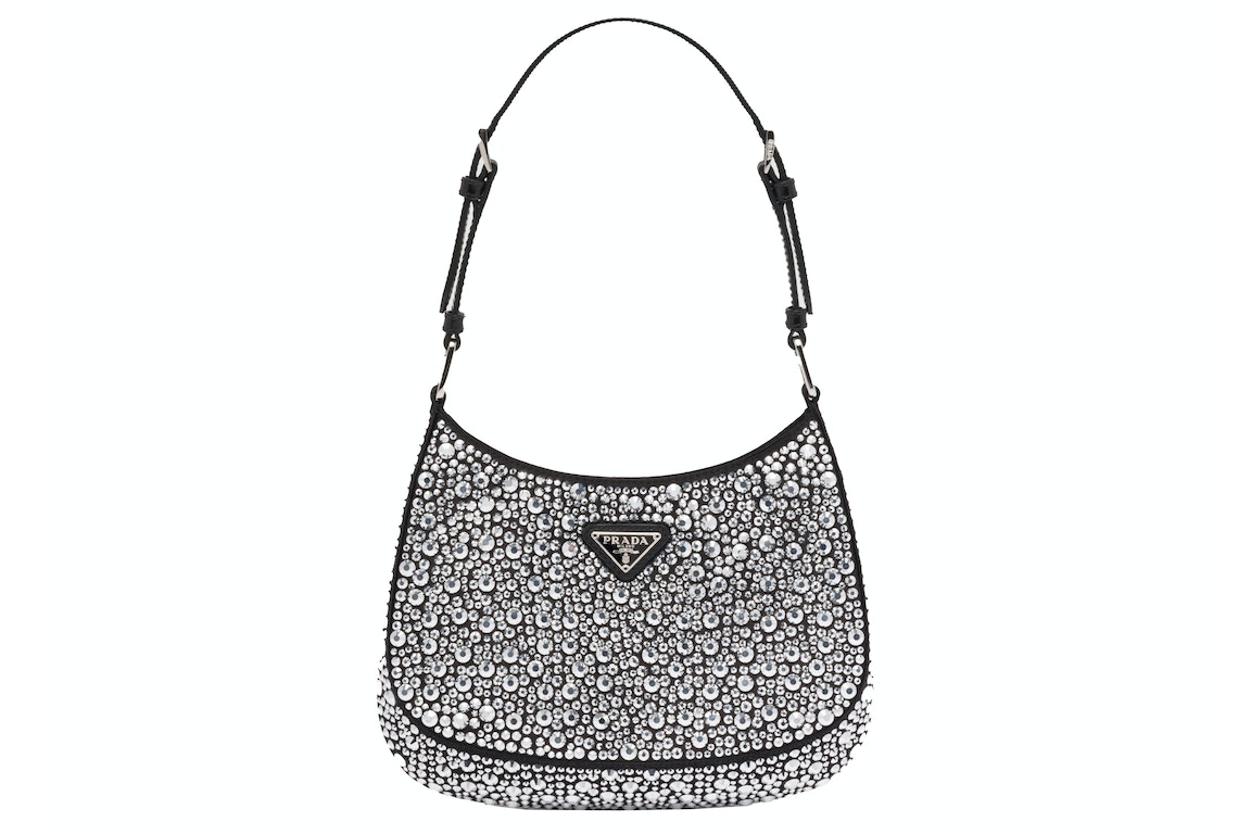 Pre-owned Prada Cleo Satin Bag With Appliques Metal