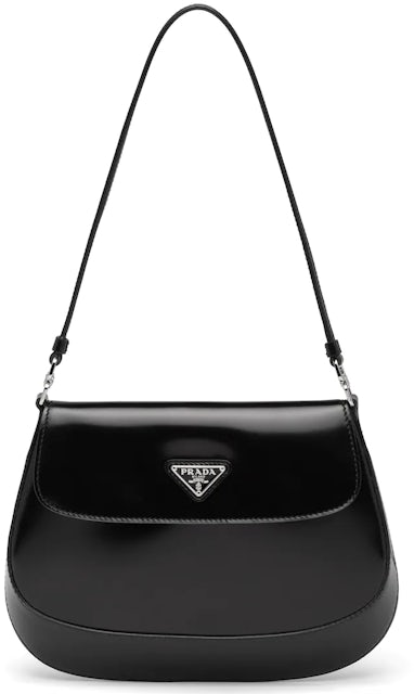 Black Prada Cleo Brushed Leather Mini Bag