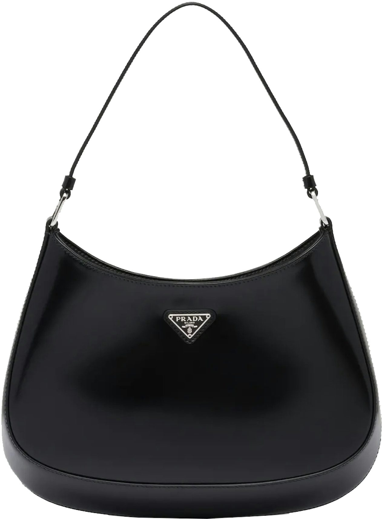 Prada Cleo Shoulder Bag Brushed Leather Black
