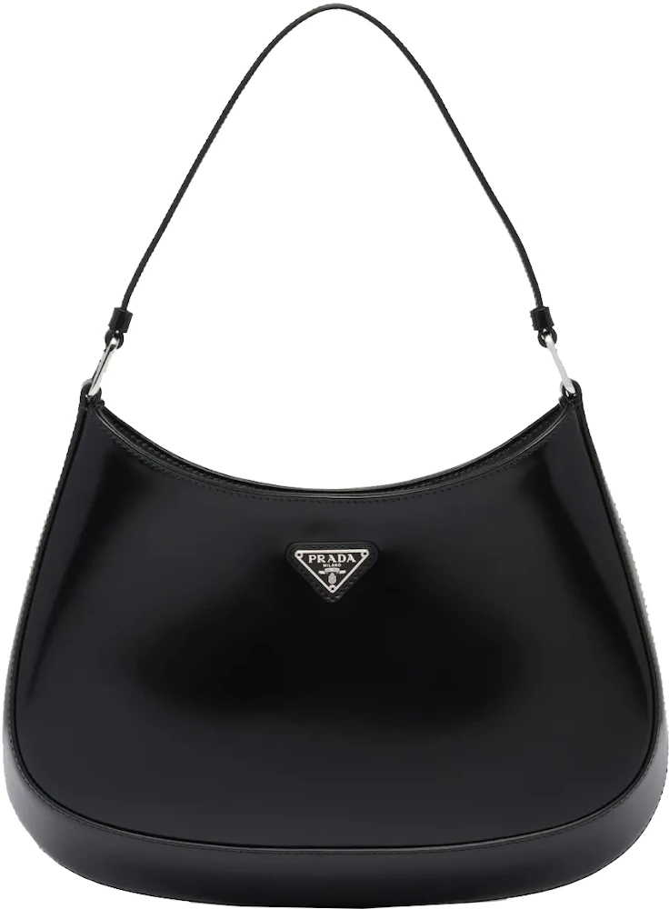 Shop Prada Pink Triangle Logo Cleo Mini Bag in Brushed Leather for