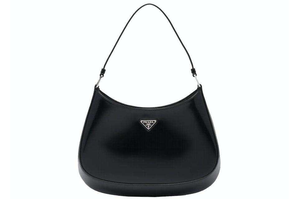 Prada Cleo Shoulder Bag Brushed Leather Black in Brushed Leather with  Silver-tone - US