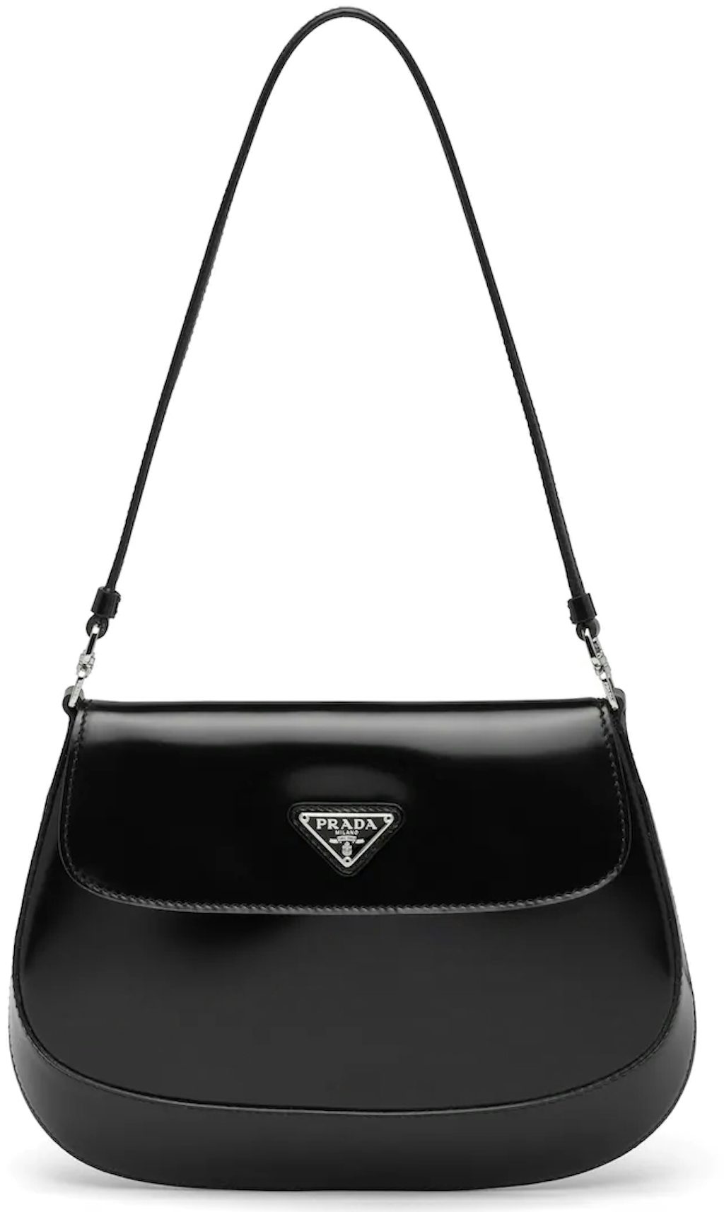 Prada Cleo Shoulder Bag with Flap Black
